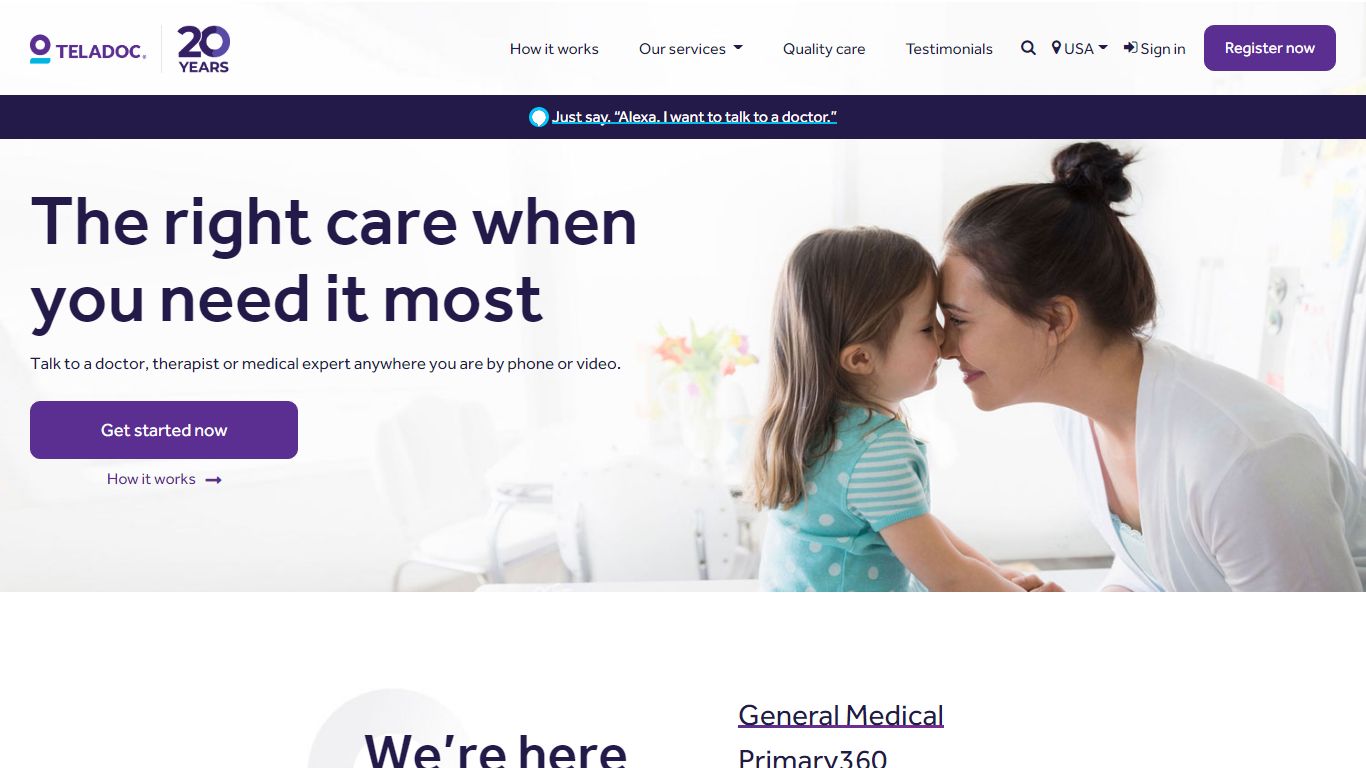 #1 Telehealth & Telemedicine Provider | Teladoc®